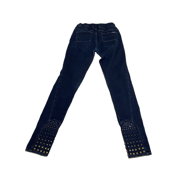 7 For All Mankind Denim - 7 for all Mankind Skinny Jeggings Size 27 Dark Denim Jeans Studded Jeweled Legs